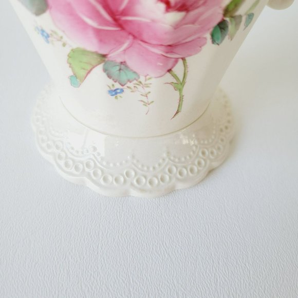 Vintage Spode's Jewel Billingsley Rose Pink Coffee Pot Embossed Lace Pattern - Picture 7 of 12